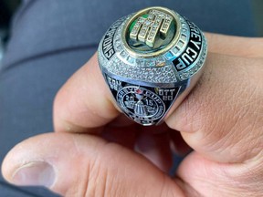 Former Edmonton football player Eddie Steele has found his stolen 2015 Grey Cup ring. It was stolen from his car in April.