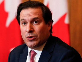 Federal Public Safety Minister Marco Mendicino at a news conference in Ottawa, on Feb. 23, 2022.