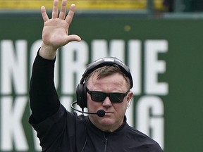 Edmonton Elks head coach Chris Jones calls out directions at team practise in Edmonton on Wednesday, June 15, 2022.