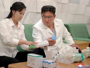 North Korean leader Kim Jong Un sends home-prepared medicines to the Haeju City Committee of the Workers' Party of Korea in this photo released by the country's Korean Central News Agency on June 16, 2022.