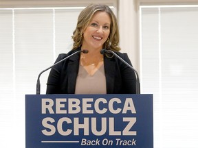 Rebecca Schulz, former Minister of Children’s Services and MLA for Calgary-Shaw announced she will be entering the race for UCP Leadership at the Lake Chaparral Residents’ Association in Calgary on Tuesday, June 14, 2022.