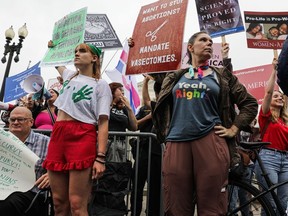 Abortion rights and anti-abortion demonstrators outside the U.S. Supreme Court in Washington, D.C., June 23, 2022.