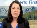 Danielle Smith speaks during a UCP leadership panel online event hosted by Free Alberta Strategy on June 23, 2022.