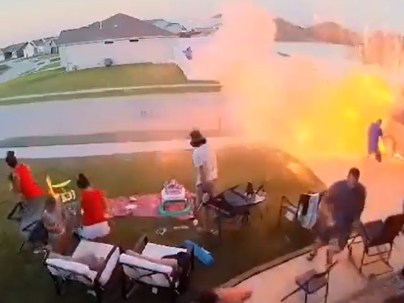 CAUGHT ON CAMERA: Neighbourhood fireworks show goes spectacularly wrong