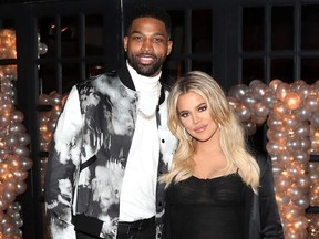 Tristan Thompson and Khloe Kardashian at his L.A. birthday party in 2018.