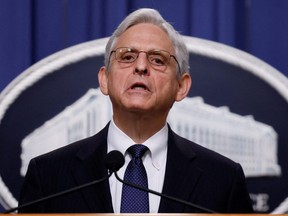 U.S. Attorney General Merrick Garland speaks about the FBI's search warrant served at former President Donald Trump's Mar-a-Lago estate in Florida during a statement at the U.S. Justice Department in Washington, D.C., Thursday, Aug. 11, 2022.