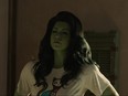 Tatiana Maslany as Jennifer "Jen" Walters/She-Hulk in Marvel Studios' She-Hulk: Attorney at Law.