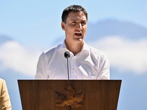 Prime Minister Justin Trudeau makes an announcement on Bowen Island in British Columbia, July 19, 2022.
