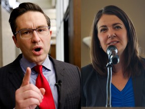 Pierre Poilievre, left, and Danielle Smith.