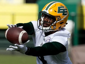 Running back Kevin Brown takes part in an Edmonton Elks practice at Commonwealth Stadium, Thursday Sept. 8, 2022.