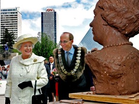 May 25, 2005. Queen Elizabeth II during her walk-about with Edmonton mayor Stephen Mandel at Winston Churchill Square on May 25, 2005. Perry Mah/Edmonton Sun/QMI Agency
