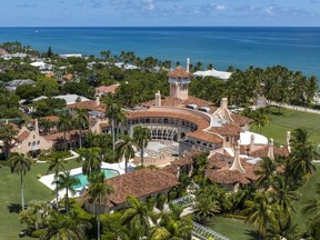 An aerial view of former U.S. President Donald Trump's Mar-a-Lago club in Palm Beach, Fla., on Aug. 31, 2022.