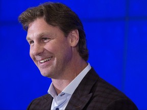 Edmonton Oilers inaugural Hall of Fame inductee Ryan Smyth take part in a press conference at Rogers Place in Edmonton, Wednesday Nov. 2, 2022.