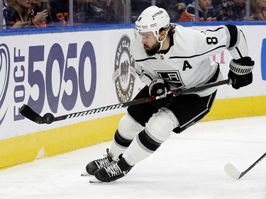 The Los Angeles Kings' Drew Doughty (8) during first period NHL action against the Edmonton Oilers at Rogers Place in Edmonton, Wednesday Nov. 16, 2022.