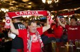 Football fans in The Pint on Whyte Avenue watch Team Canada head on to the field at the World Cup in Qatar on Wednesday, Nov. 23, 2022, for the first time 36 years.