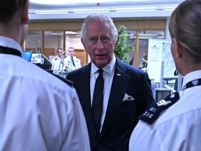 King Charles meets emergency services workers.
