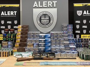 An ALERT tobacco trafficking investigation has lead to the seizure of thousands of illegal cigarettes and cigars from a Lloydminster home. Supplied photo.