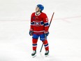 The Canadiens’ Cole Caufield had had 26-10-36 totals in 46 games this season.