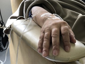 A person undergoing chemotherapy.