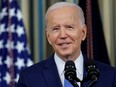 U.S. President Joe Biden discusses the 2022 U.S. midterm election results during a news conference in the State Dining Room at the White House in Washington, Nov. 9, 2022.