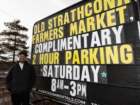 Avnish Nanda, president of Ritchie Community League, is seen by the Old Strathcona Farmers Market's weekend parking lot in Edmonton on March 29, 2022. Advocates like Nanda want to see the city make opportunities to lease that land public.