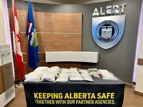 ALERT Edmonton seized more than two kilograms of cocaine from four Edmonton homes following a drug trafficking investigation. Photo supplied.