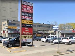 Two men were injured by gunfire at Wedgewood Plaza, 5999 Yonge St., in North York on Wednesday, April 5, 2023.
