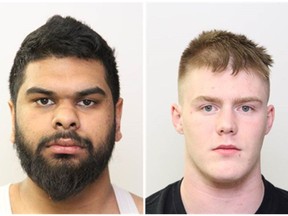Edmonton police have issued arrest warrants for Karnvir Singh Sandhu, left, and Kenneth Murray Matthews after police seized a "significant” amount of drugs from a home in southwest Edmonton on August 3, 2022.
