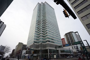 File photo of Canadian Western Bank Place in Downtown Edmonton on January 22, 2021. Edmonton's Downtown office vacancy rate climbed to 23.5 per cent in the first quarter of 2023.