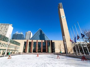 City hall on March 28, 2023, in Edmonton.