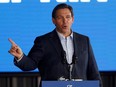 Florida Governor and likely 2024 Republican presidential candidate Ron DeSantis speaks as part of his Florida Blueprint tour in Pinellas Park, Florida, U.S. March 8, 2023.