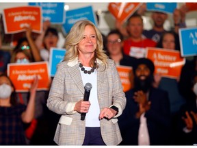 Alberta NDP Leader Rachel Notley was joined by candidates and supporters to lay out her plan for a better future at a downtown Calgary rally at the The Brownstone on Tuesday, May 16, 2023. Darren Makowichuk/Postmedia