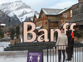 The Banff letters sign is now a tourist attraction for those who wait and pose by the giant letters for selfies.