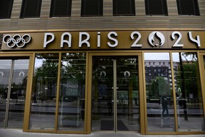 This photograph shows the entrance of the headquarters of the Paris 2024 Olympics (Cojo) headquarters as Police raided just over a year out from the opening ceremony of the quadrennial sporting showpiece, in Saint-Denis, northern Paris, on June 20, 2023.
