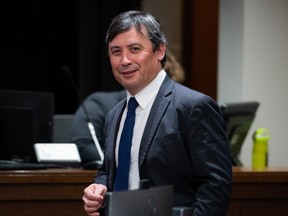 Conservative MP for Wellington-Halton Hills Michael Chong prepares to appear as a witness at the Standing Committee on Procedure and House Affairs (PROC) regarding foreign election interference on Parliament Hill in Ottawa, on Tuesday, May 16, 2023. THE CANADIAN PRESS/Spencer Colby