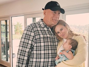 Bruce Willis' daughter Rumer shared a sweet photo of her father meeting his first grandchild.