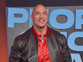 Dwayne Johnson is seen at the Peoples Choice Awards in 2021.