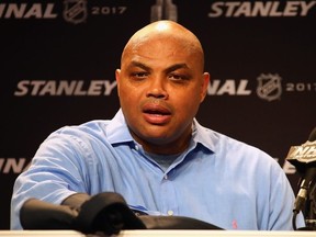 Former NBA player Charles Barkley speaks during a press conference prior to Game Four of the 2017 NHL Stanley Cup Final between the Pittsburgh Penguins and the Nashville Predators at the Bridgestone Arena on June 5, 2017 in Nashville.