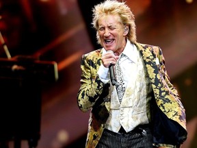 Rod Stewart performs in concert at Rogers Place, Tuesday, Aug. 15, 2023.