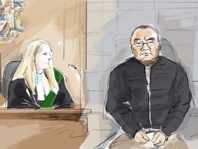 British police said Friday they are investigating the deaths of 88 people in the U.K. who bought products from Canada-based websites allegedly offering lethal substances to people at risk of self harm. Kenneth Law appears in court in Brampton, Ont., Wednesday, May 3, 2023 in an artist's sketch.