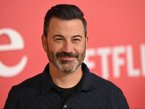US talk show host/comedian Jimmy Kimmel arrives for the world premiere of "Your Place or Mine" at the Regency Village Theater in Los Angeles, California, on February 2, 2023.