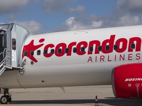 Turkish carrier Corendon Airlines at airport Erfurt-Weimar in Erfurt, Germany, July 2, 2020.