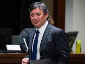 Conservative MP for Wellington-Halton Hills Michael Chong prepares to appear as a witness at the Standing Committee on Procedure and House Affairs (PROC) regarding foreign election interference on Parliament Hill in Ottawa, on Tuesday, May 16, 2023.