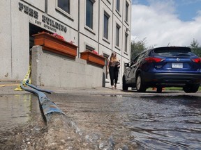 The Pebb Building in Ottawa was one of many structures totally flooded by a severe rain storm Thursday.