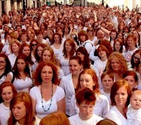 It's a sea of red at the Redhead Days Festival in the Netherlands.