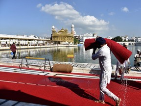 A view of the Golden Temple, Sikhism's holiest shrine, in Amritsar, India, Sept.20, 2023. India has advised its citizens to be careful when traveling to Canada as a rift between the two nations escalates further in the wake of Ottawa’s allegations that India may have been involved in the killing of a Sikh separatist leader in suburban Vancouver.