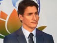 Prime Minister Justin Trudeau attends a press conference after the closing session of the G20 summit in New Delhi, Sept. 10, 2023.