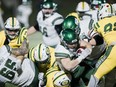 The University of Alberta Golden Bears beat defending conference champions University of Saskatchewan Huskies 40-17 in the Canada West semifinal on Saturday, Nov. 4, 2023.