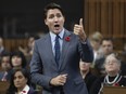 Prime Minister Justin Trudeau rises during Question Period in Ottawa on Tuesday, Oct. 31, 2023.