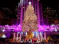A view of the lit tree during the 2023 Rockefeller Center Christmas Tree Lighting Ceremony at Rockefeller Center in New York City, Wednesday, Nov. 29, 2023.